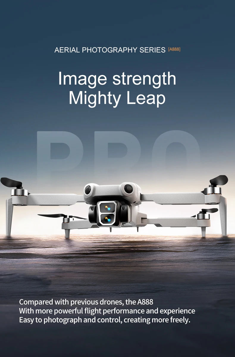 2025 New A888 PRO Drone Profesional 4K HD Cameras brushless motor Aerial Photography Optical flow Foldable Quadcopter Toys
