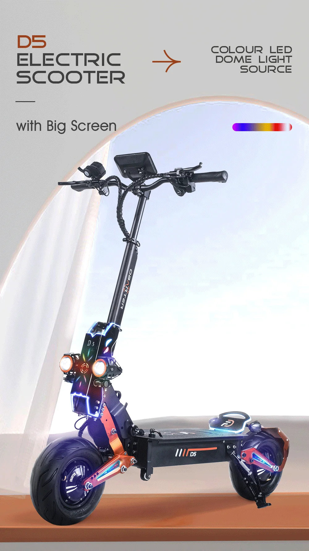 D5 scooter with Removable Battery Fast Speed 70kmh Obarter Electric Scooter Long Range 12 inch Tire 48V 5000W Scooter