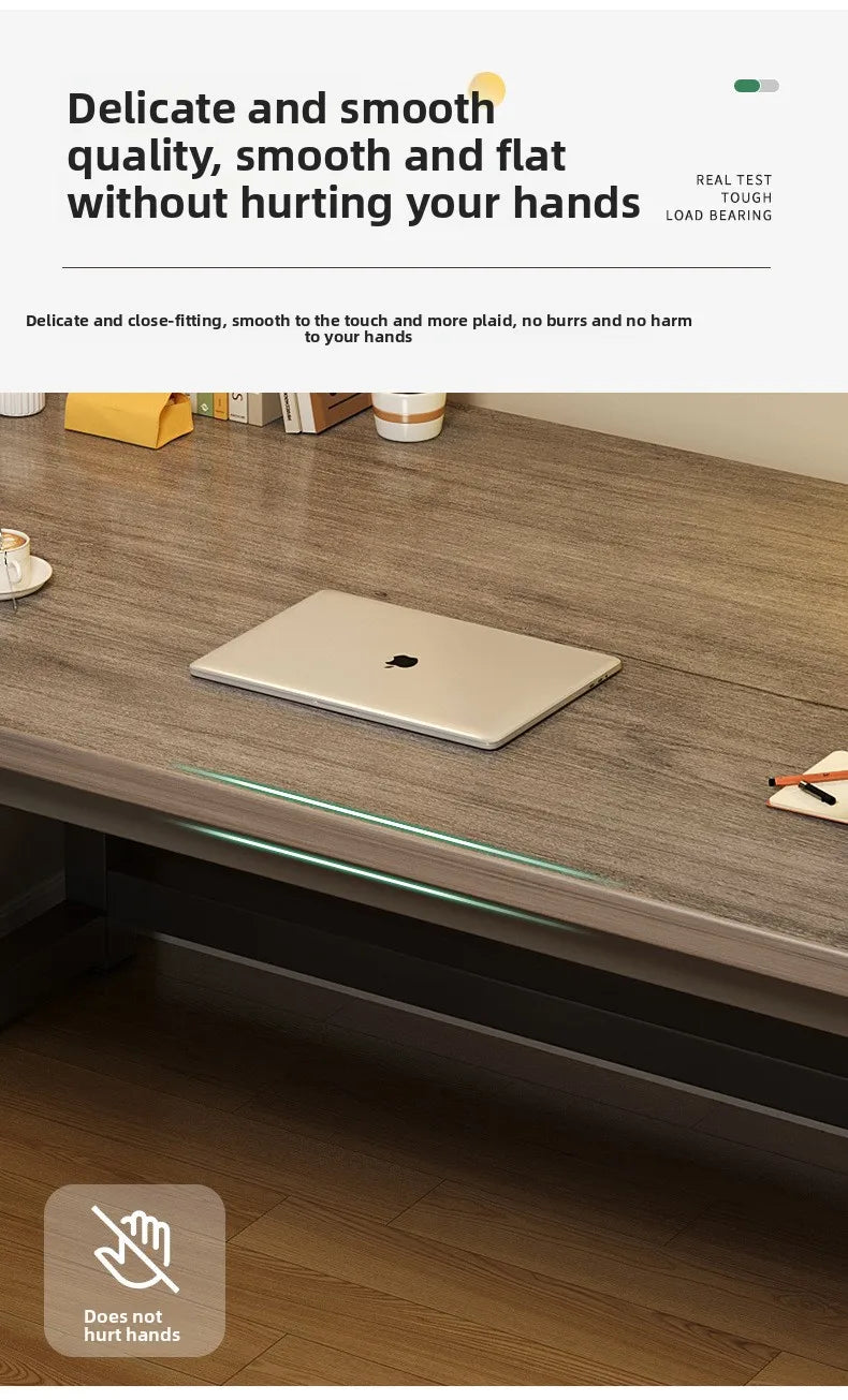 80/100/120/140/160cm Office Desk 15mm Wood Desktop Computer Table with Steel Frame Study Writing Desk for Home Office Workspace