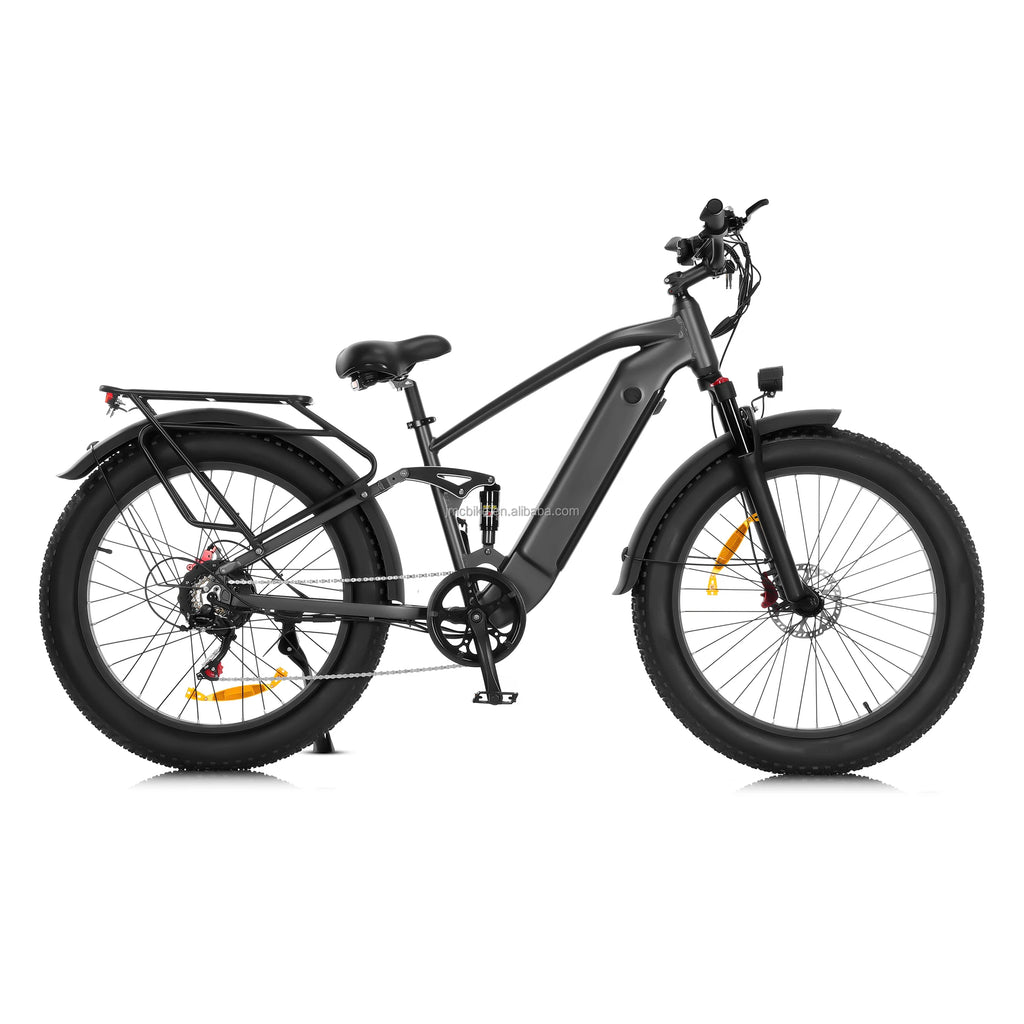 All Terrain 26-Inch Wheel Size Electric Hybrid Bike Steel Frame 1000W E-Bicycle Shimano Lithium Fat Tire Mountain Bike