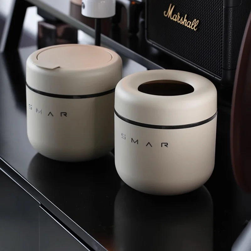 Desktop trash can Cute small new mini home desk office desk creative cover