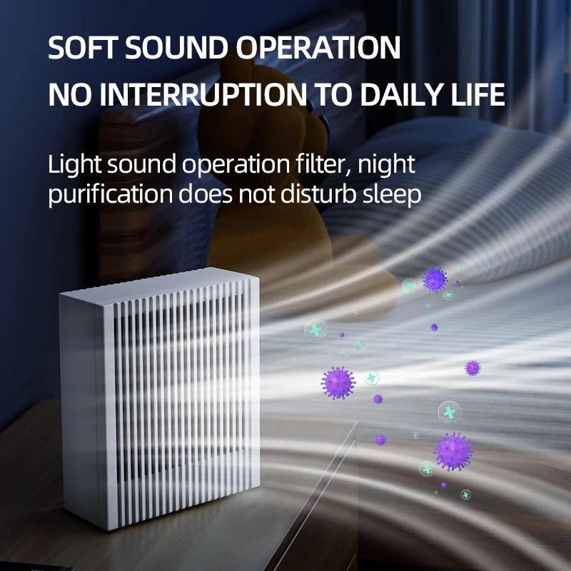 Mini Desktop Air Purifier HEPA Filtered Car Air Purified Air with Fragrance Negative Ion Purifier