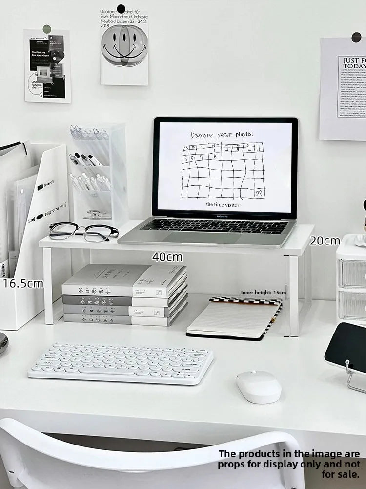Desktop Cuter Monitor Riser Stand Office Desk Organizer Bookelf Storage Solution Simple Design Wood Material Tabletop Pl...