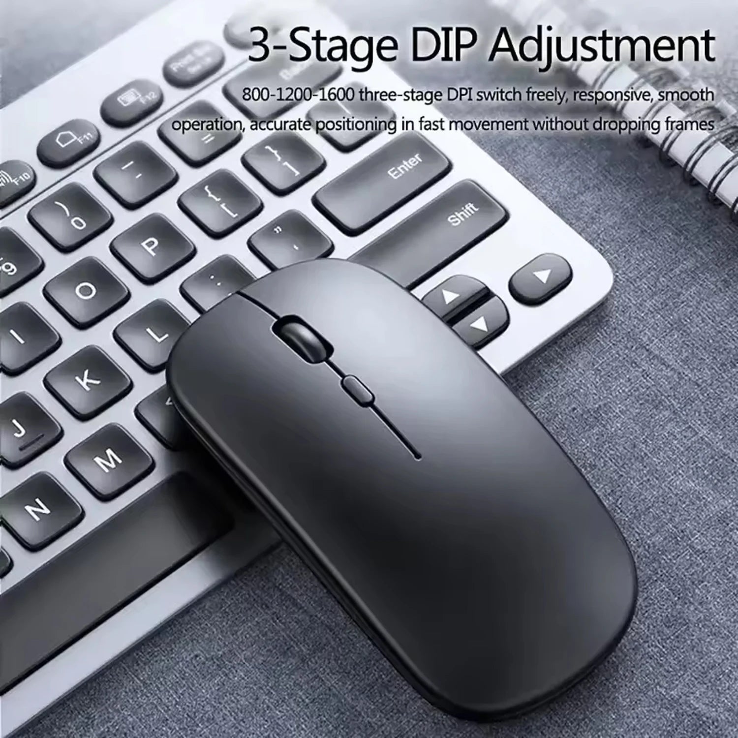 2025New Rechargeable Wireless Mouse Bluetooth-compatible 2.4GHz Dual Modes Computer Mice with Nano Receiver for PC Laptop