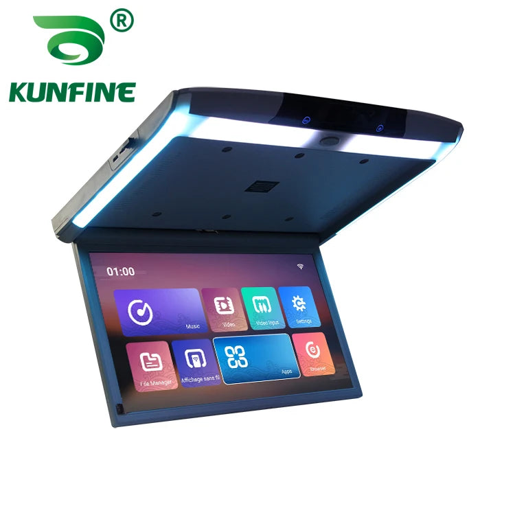 15.6 inch Display digital screen Android 9.0 Car Roof Monitor LCD Flip Down Screen Overhead Multimedia Video Ceiling Roof mount