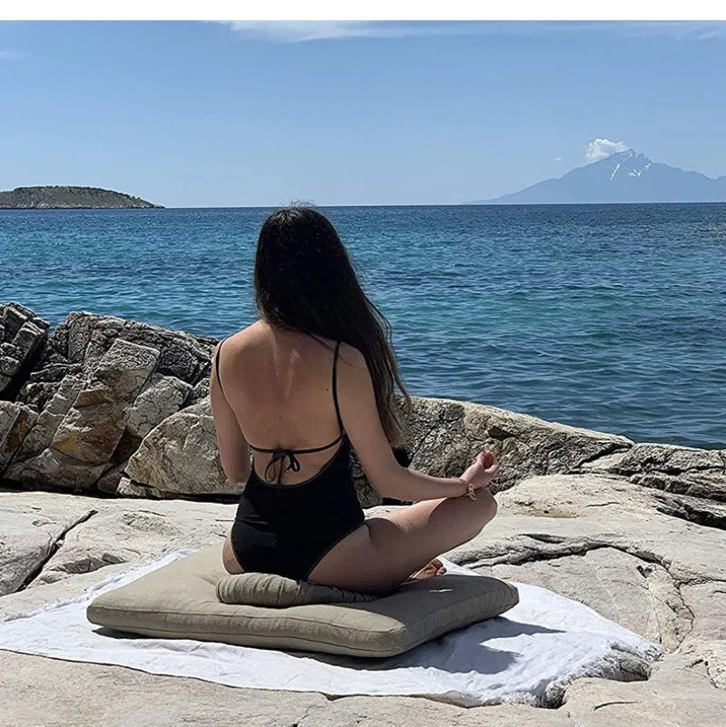 Cotton Cloth Roundness Yoga Mat Household Meditation Exercise Cushion Comfortable Cotton Filling Yoga Cushion Household Supplies