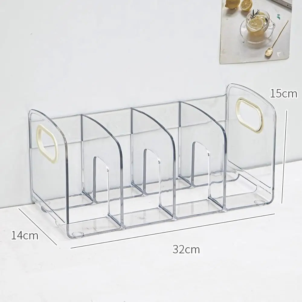 Desktop Organizer Save Space Handle Bookends Transparent Durable Divider Book Stand Simple Display Desk Storage Rack Minimalism
