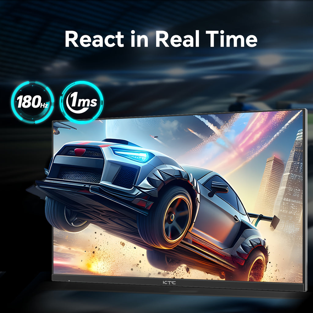 KTC 24" Gaming Monitor 180Hz 144hz Monitor QHD(2560x1440p) L Up To 1MS | Fast IPS Monitor |122% SRGB | 2X DP & 2X HDTV| Tilt Xbox PS5 Switch|100×100mm VESA Compatible