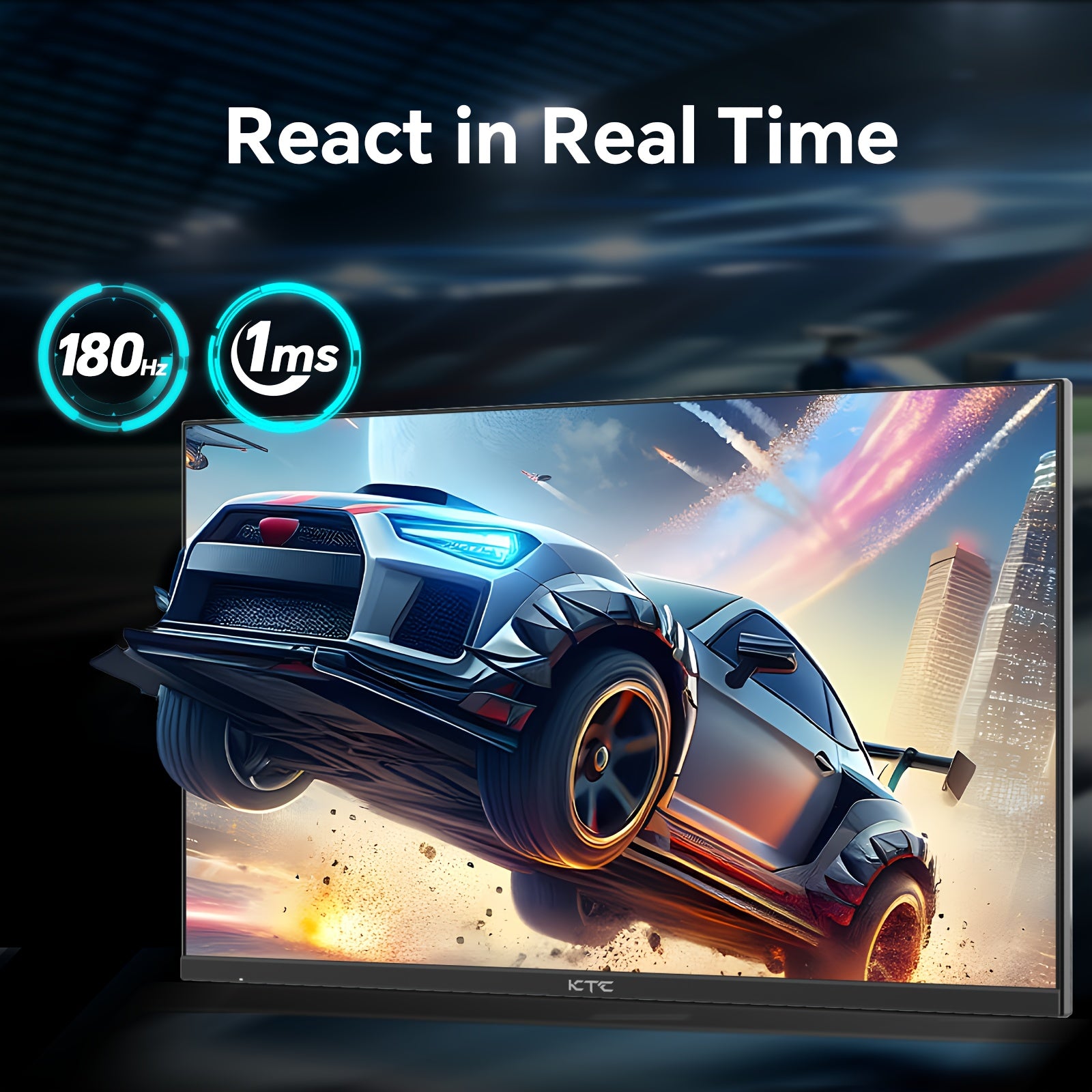 KTC 24" Gaming Monitor 180Hz 144hz Monitor QHD(2560x1440p) L Up To 1MS | Fast IPS Monitor |122% SRGB | 2X DP & 2X HDTV| Tilt Xbox PS5 Switch|100×100mm VESA Compatible