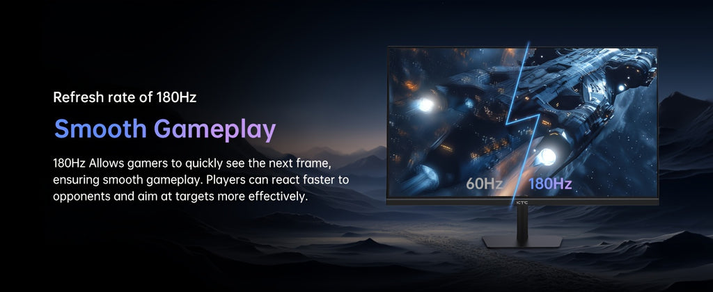24.5'' KTC Gaming Monitor - 180Hz Fast IPS 1080P, 1Ms Response Time, 128%sRGB HDR10, Freesync, X2/DP1, VESA Mount, Tilt Adjustable, Xbox PS5 Switch Cable Included