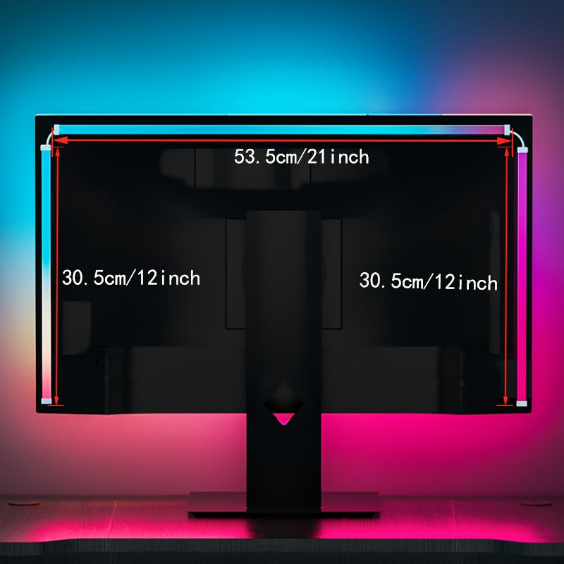27" Assurged Ambience Display Screen Light - LED Backlit Gaming Monitor with Real-Time RGB+IC Ambient Lighting, Screen Color & Music Sync, High Frame Rate, USB Interface for Desk Gaming - Immersive Gaming Experience