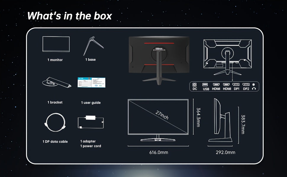 27 Inch Curved Gaming Monitor 170Hz