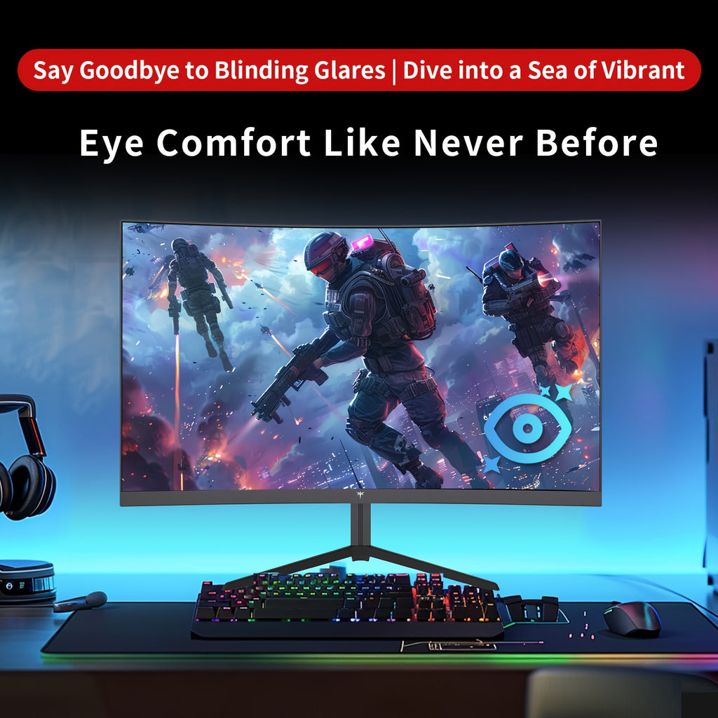 KTC 24 Inch 1500R Curved Gaming Monitor 165Hz, FHD 1080P VA 3ms Tilt Adaptive Sync HDR 110% SRGB DP/HDTV, VESA for Gaming Home Office Business PS5pcs Monitors