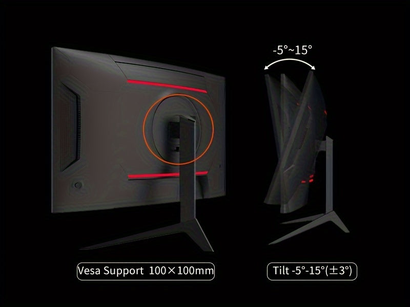 KTC 27 Inch Curved Gaming Monitor, 170Hz 1ms MPRT, 2K 1440P 144Hz Monitor, 1500R HVA Display, FreeSync Premium, HDR, 120%sRGB, DisplayPort/HDMI/USB, Vesa Support 3.9x3.9'', Computer Monitor For Gamers
