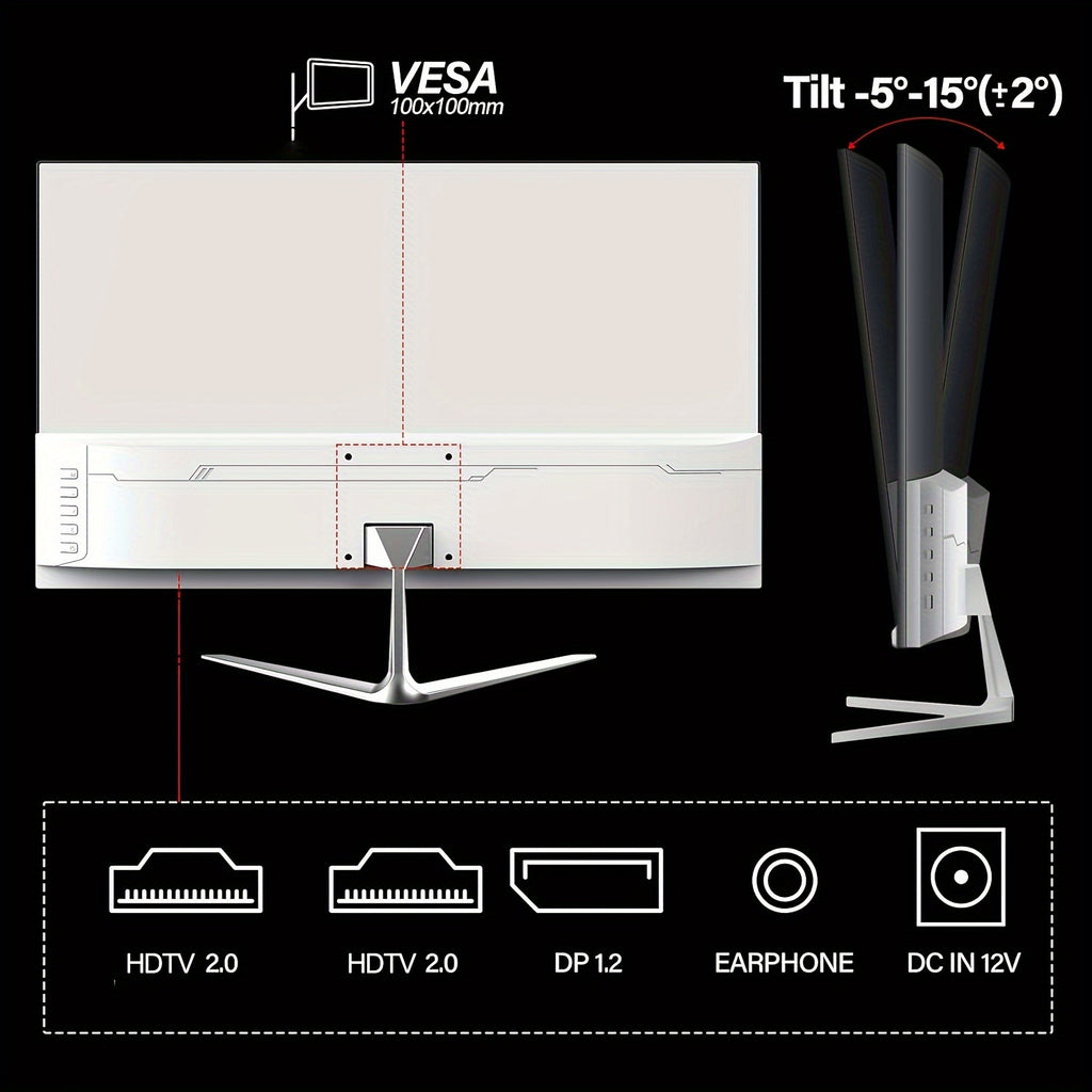 24.5 Inch Gaming Monitor, 144hz/180hz PC Monitor FHD 1080P Frameless Computer Monitors, VA, SRGB 100%, DisplayPort, HDTV, Eye Care, Wall Mount Compatible