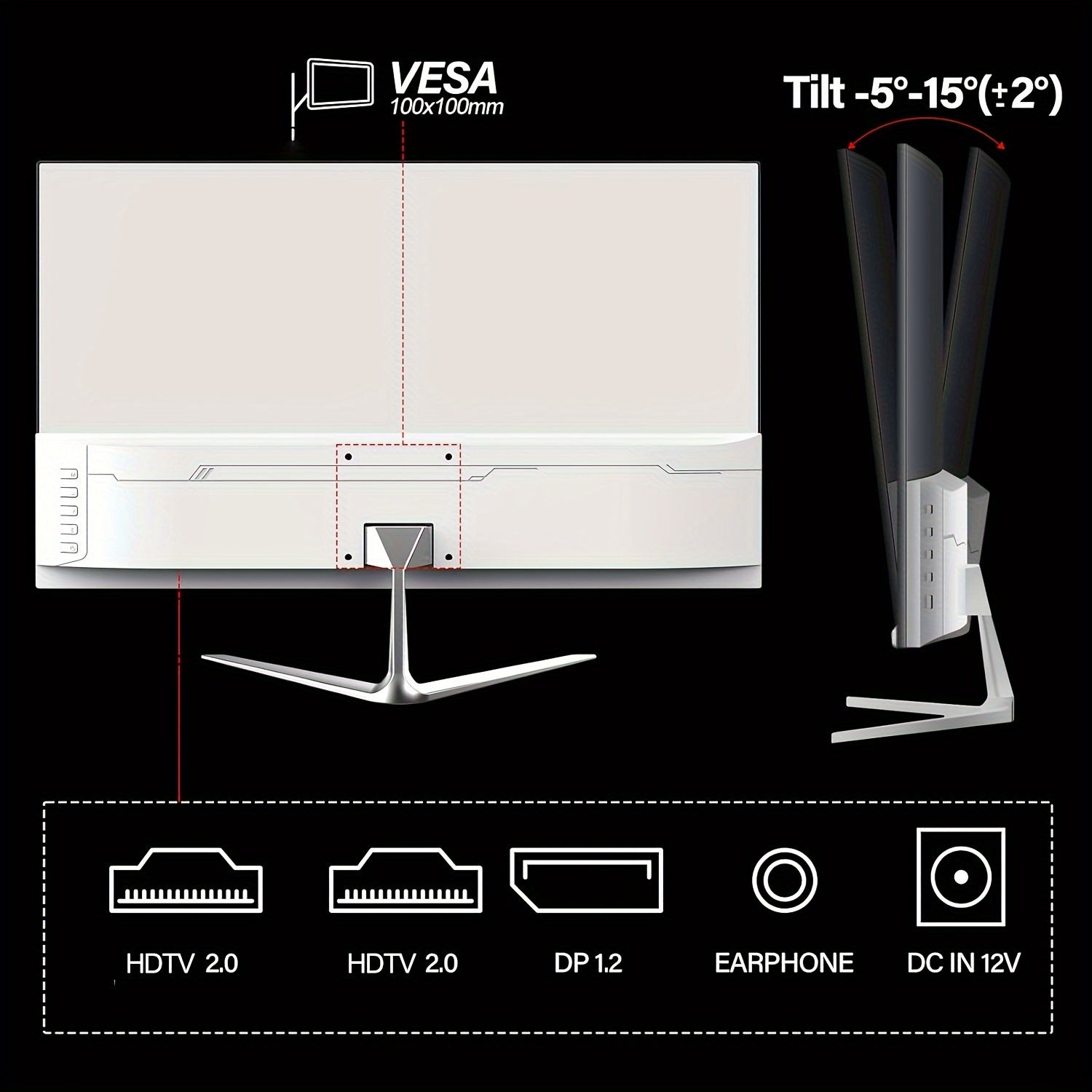 24.5 Inch Gaming Monitor, 144hz/180hz PC Monitor FHD 1080P Frameless Computer Monitors, VA, SRGB 100%, DisplayPort, HDTV, Eye Care, Wall Mount Compatible