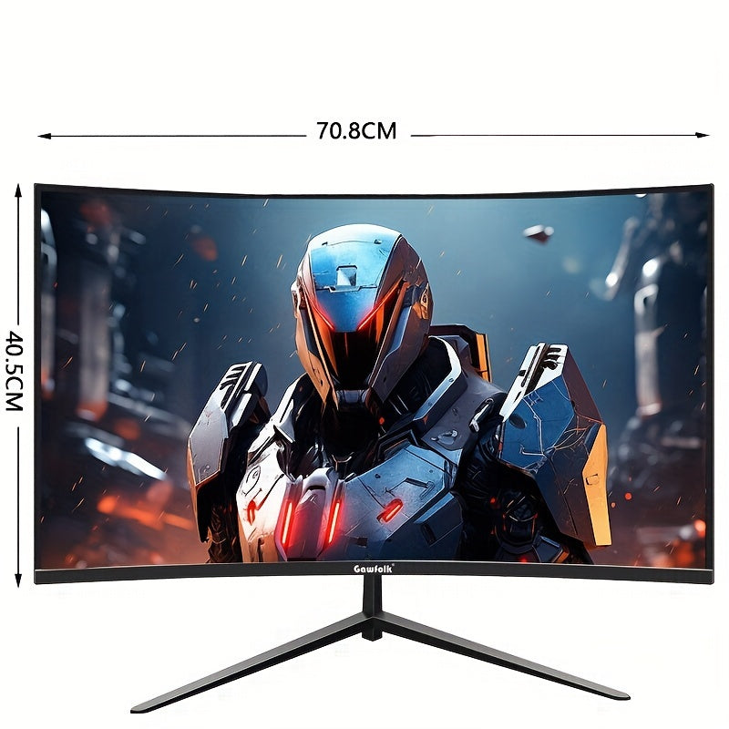 Gawfolk 32-inch 180/240Hz Gaming Monitor, Full HD 1K/2K 1920*1080/2560*1440 Resolution Frameless 1800R Curved Computer Screen with FreeSync And EyeCare Technology, Speakerless VESA Support