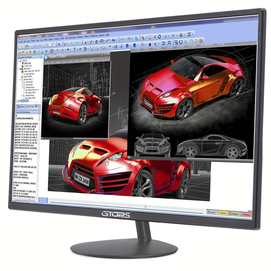 GTQPS 22-inch Professional Gaming Monitor - High-Definition 1080p LED, 100% SRGB Color, Seamless VGA - Stylish Machine Black PC Desktop Display for Unmatched Visuals