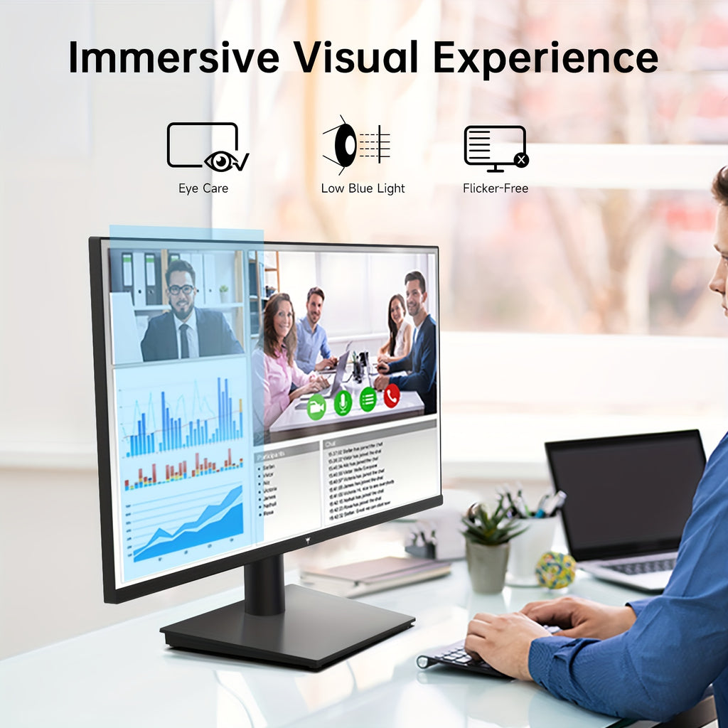 24" Full HD KTC Monitor - High-Performance 1080P Gaming Monitor with 100Hz FreeSync, HDR10, VESA Mount, ZeroFrame Design, Adjustable Tilt, VGA, Earphone Ports - Ideal PC Work Monitor for Office and Gaming Enthusiasts