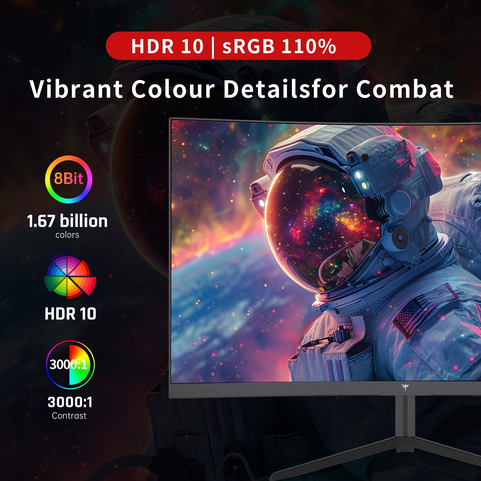 KTC 24 Inch 1500R Curved Gaming Monitor 165Hz, FHD 1080P VA 3ms Tilt Adaptive Sync HDR 110% SRGB DP/HDTV, VESA for Gaming Home Office Business PS5pcs Monitors