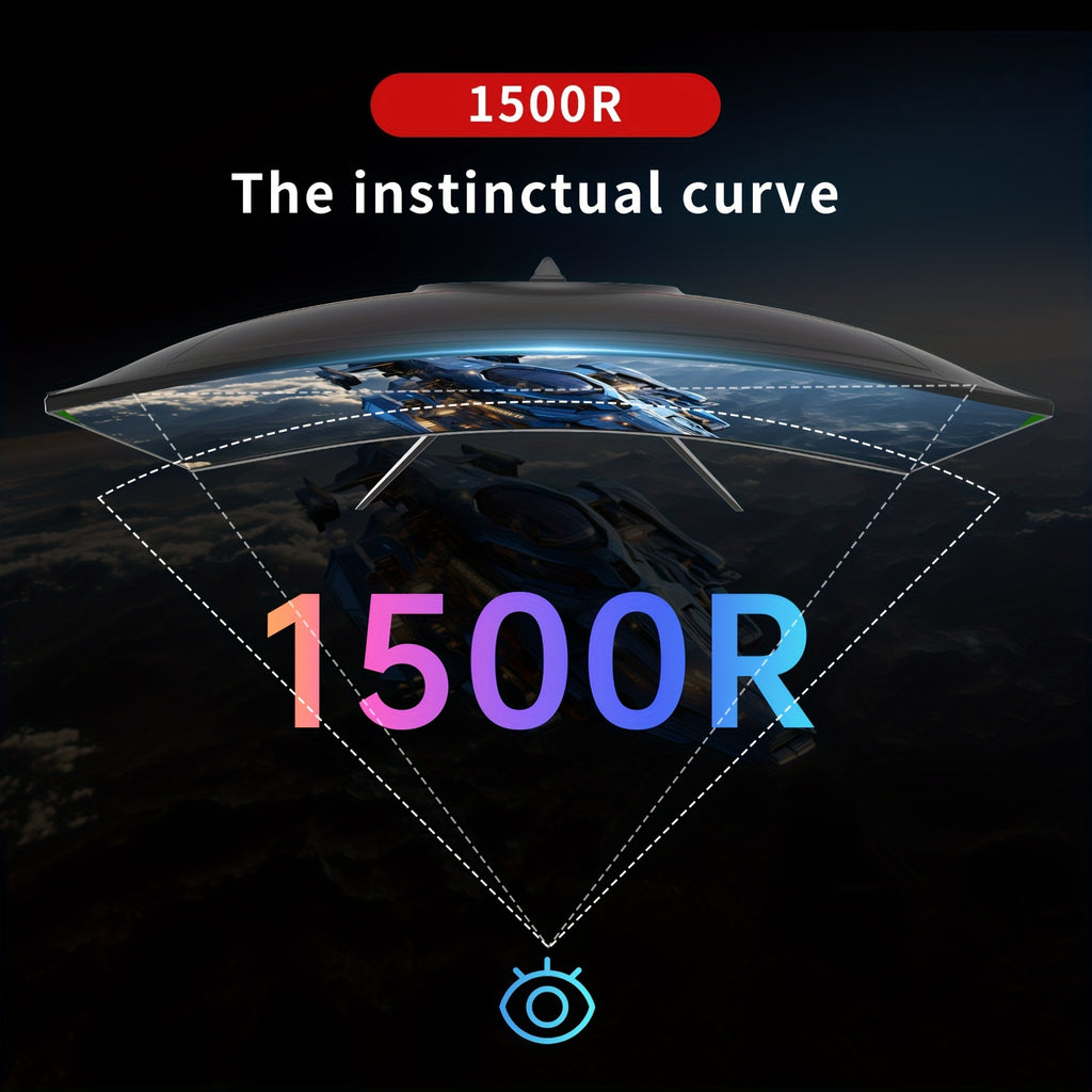 KTC 24 Inch 1500R Curved Gaming Monitor 165Hz, FHD 1080P VA 3ms Tilt Adaptive Sync HDR 110% SRGB DP/HDTV, VESA for Gaming Home Office Business PS5pcs Monitors