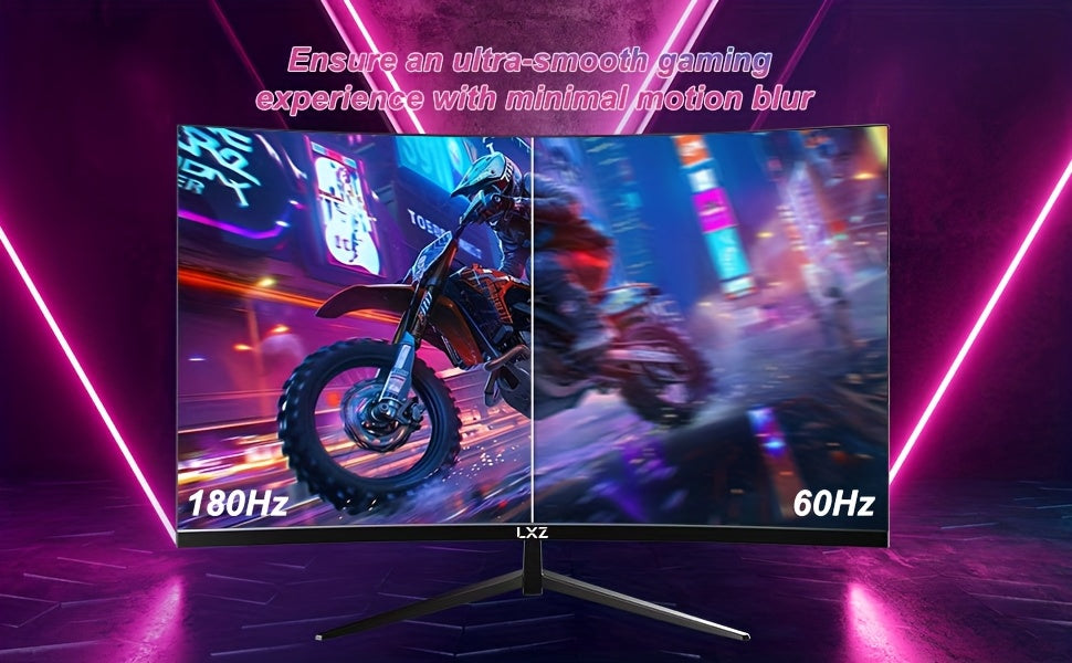 LXZ 32 Inch Curved Gaming Monitor 180Hz, 2K QHD(2560×1440P), 1500R PC Monitor, Frameless, Computer Display With FreeSync Technology, Wall Mountable, Gift For Boys Girls, Christmas Gift, Birthday Gift