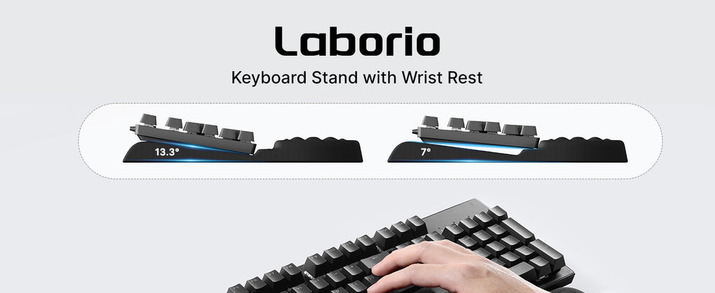Computer Keyboard Wrist Rest for Desktop, 2 Angle Adjustment Ergonomic Keyboard Riser Holder Stand with Wrist Support for Office