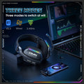 ONIKUMA 2.4G Tri-Mode Wireless Gaming Headset, Rechargeable Battery, Closed-back, Stereo Audio, 3.5mm Headphone Jack, Type-C Port Charging, Non - Waterproof, Push Button Type, Volume Control, Wireless 5.3, 2.4GHz, with Microp