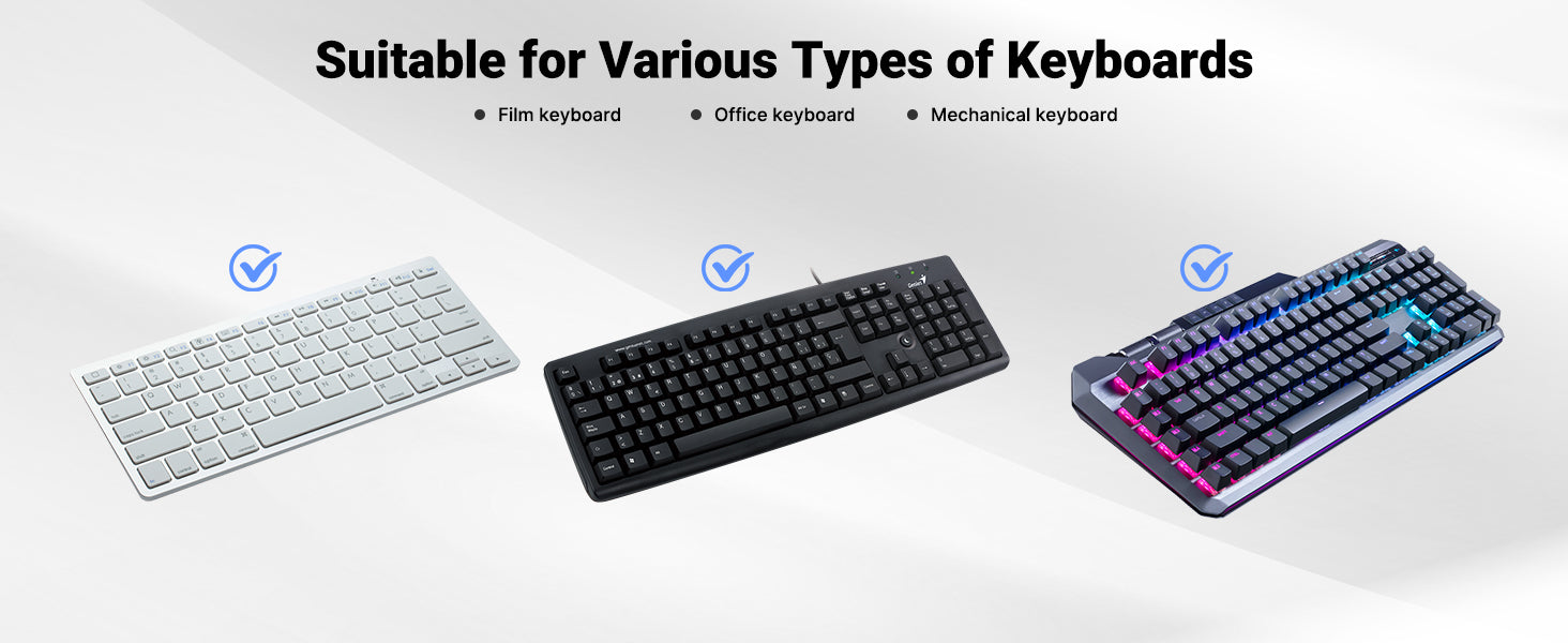 Computer Keyboard Stand for Desktop, 2-Level Height Adjustment Keyboard Wrist Rest, Non-Slip Key Board Riser Pad for Desk