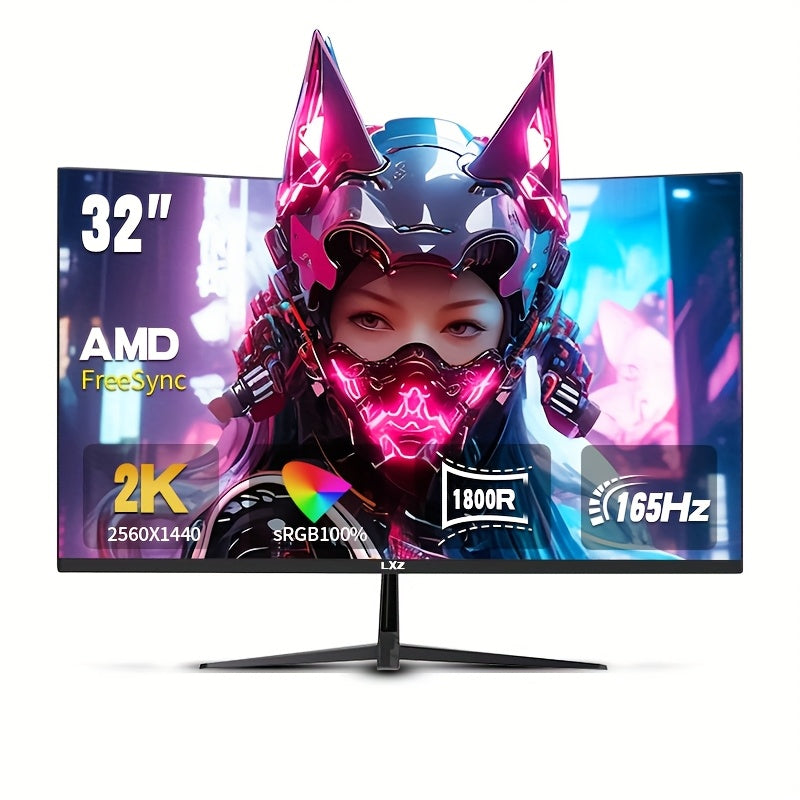Gawfolk 32-inch 180/240Hz Gaming Monitor, Full HD 1K/2K 1920*1080/2560*1440 Resolution Frameless 1800R Curved Computer Screen with FreeSync And EyeCare Technology, Speakerless VESA Support