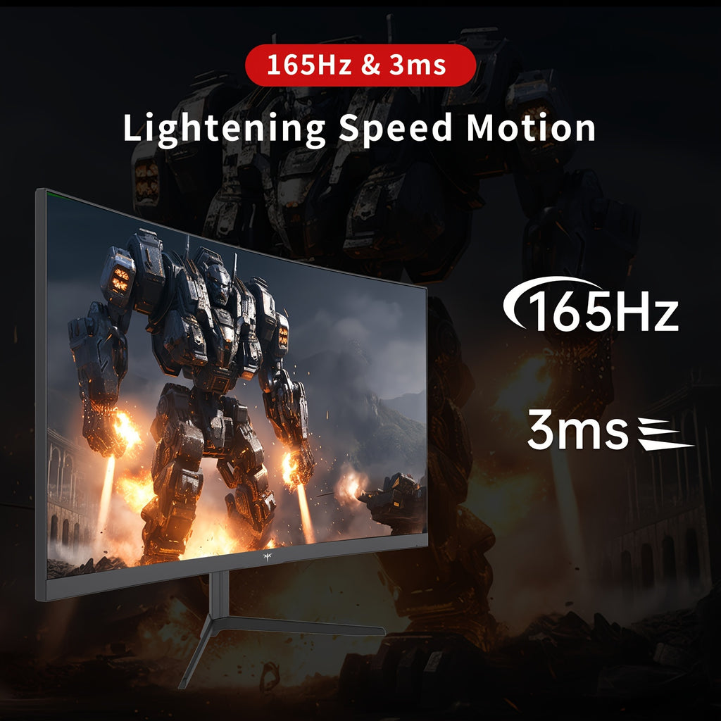 KTC 24 Inch 1500R Curved Gaming Monitor 165Hz, FHD 1080P VA 3ms Tilt Adaptive Sync HDR 110% SRGB DP/HDTV, VESA for Gaming Home Office Business PS5pcs Monitors